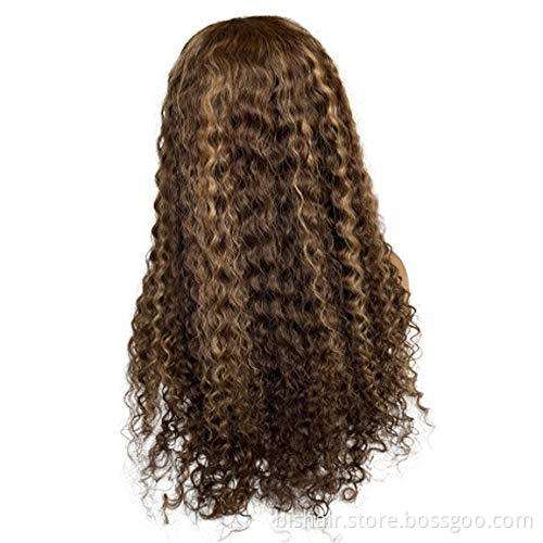 water wavy curly hair wig HD transparent 13x4 front lace real human hair wig pre-pulled baby hair bleached knot Brazilian real